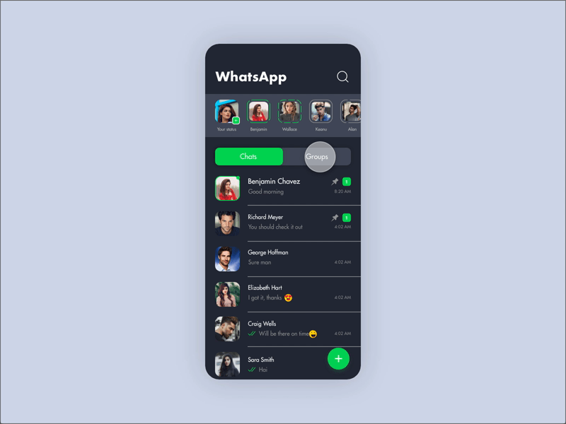 whats app black chat mobile ui whatsapp