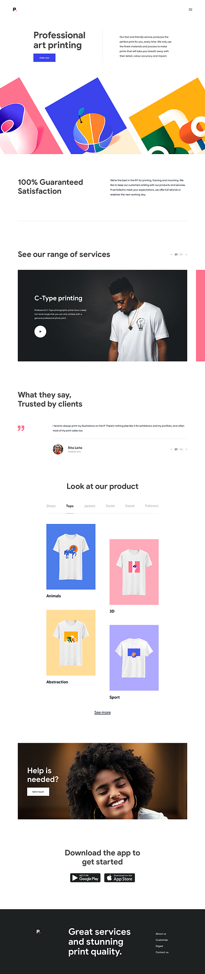 Landing Page - Print clean colors design illustration landing minimal page ui ux web website