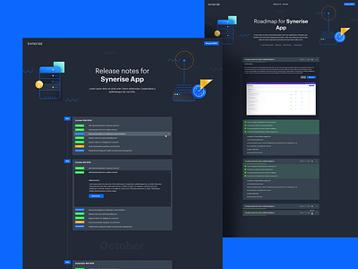 Release notes & Roadmap artificial intelligence blue company dark design gray illustration it kosma notes poland release roadmap ux ui web design webdesign website websites www