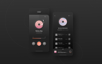 Music streaming app ai app dark mode figma icon illustration mobile mobile ui music music player nprecord playlist spring streaming app ui uichallenge