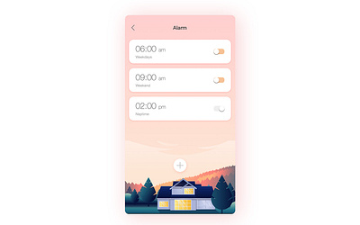 Set Alarm illustration landscape ui ui design vector