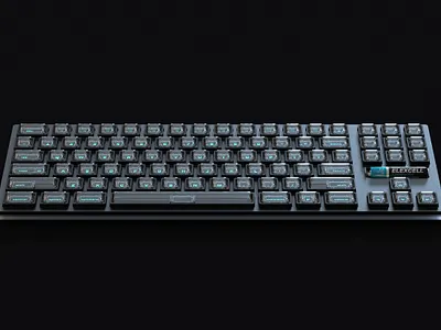 VFD KEYBOARD 3d cinema4d cyberpunk device glow hard surface modeling hardware industrial design neon octanerender product design render retro futurism sci fi