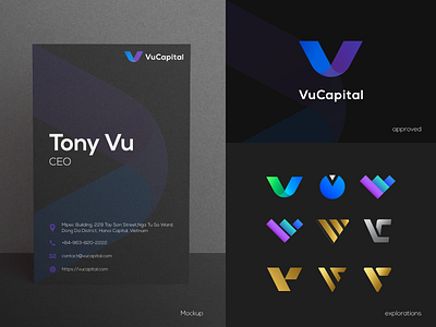 Vu Logo Project Overall Process brand agency brand and identity corporate logo finance app finance business finance logo logo collection logo design startup startup logo ui ux v logo venture capital ventures