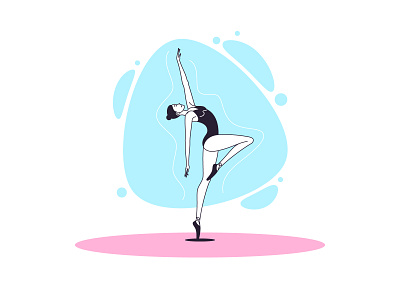 Ballet dancer actress ballerina ballet ballet dancer black character dance design graceful gymnast illustration minimalist outline performance pose posture scene show vector woman