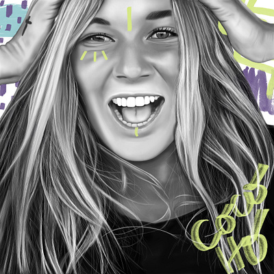 Coco Ho boho ethnic illustration lettering portrait procreate surf surfer surfing tribe