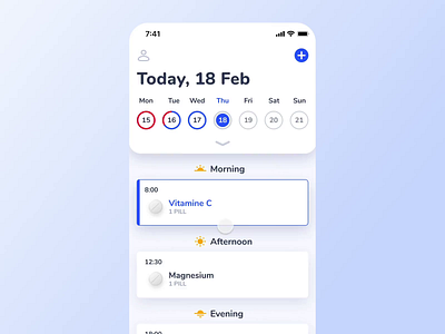 🦊 Medfox - iOS Calendar Prototype alarm animation calendar gamification health ios medfox medical medicine meds mobile motion notification pills progress prototype reminder task tracking ui