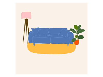 Living Room Illustration artwork color palette illustration minimal