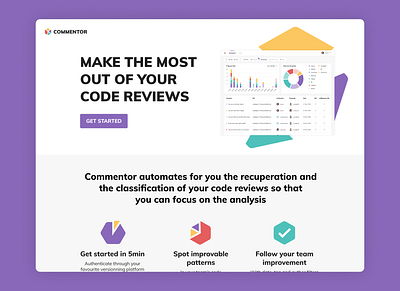 Landing for Commentor brand branding colorful design flat flat illustration illustration landing landingpage logo minimal minimalist playful ui ux web webapp