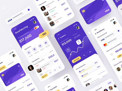 Money Transfer Mobile App analytics bank card banking app cards charts credit card design digital finance finance app mobile app mobile ui money app navigation tabs transfer ui uidesign ux