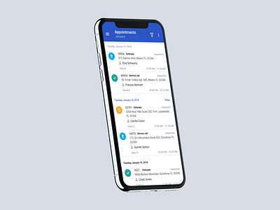 Appointments app calendar clean design interface ios iphone list m material scheduler ui ux