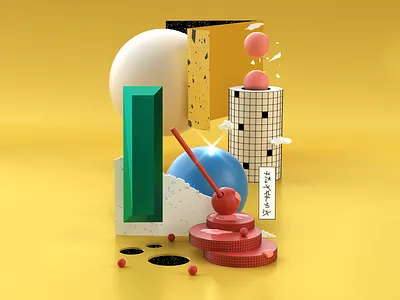 3D Random Plastic Thoughts IV 3d candy design geometry illustration octane shapes space