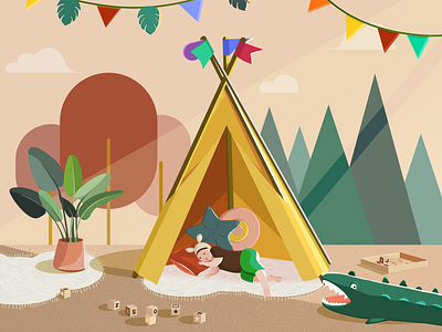 children tent illustration illustrator