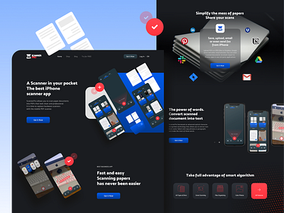 Scanner Mobile app Landing Page color desktop ios landing landing page mobile app scaner ui webdesign website