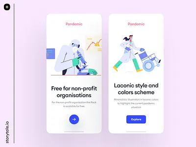 Pandemic Illustrations branding design designs illustration landing presentation storytale ui vector web