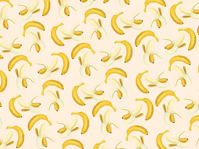 Banana mania background banana design exotic fruit fruit illustration illustration pattern peel seamless tropical wallpaper yellow