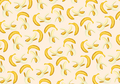 Banana mania background banana design exotic fruit fruit illustration illustration pattern peel seamless tropical wallpaper yellow