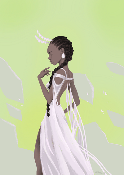 Black Goddess illustration procreate