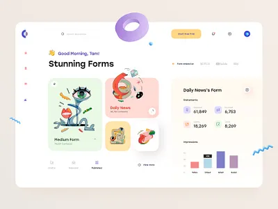 Havana: Forms 3d 3d illustration app app design card chart clean dashboard form illustration illustrations impressions minimal statements ui ui design ux ux design web website