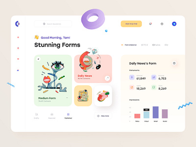 Havana: Forms 3d 3d illustration app app design card chart clean dashboard form illustration illustrations impressions minimal statements ui ui design ux ux design web website