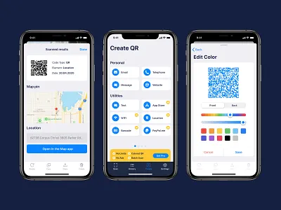 QR Scanner iOS app Design app design application barcode figma ios app ios app design ios app development ios application ios apps mobile mobile app mobile app design mobile design mobile ui qr qr app qr code qr code qrcode ux