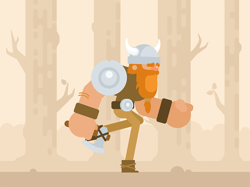 Viking in hurry animated gif animation artua character character design concept game art game design human illustration viking