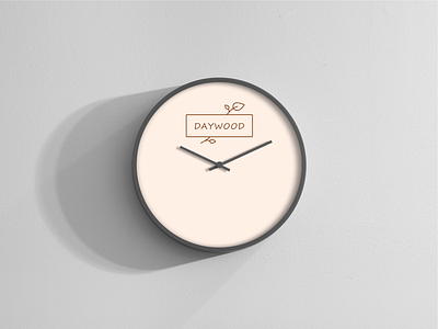 DayWood Clock branding clock design eco logo minimal mockup