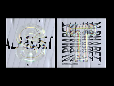 Alphabet Dispersion – S,T 36 days of type 3d type alphabet c4d cinema 4d dispersion glass letters typography