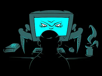 User Friendly bw characters creepy humor illustration technology ui ux user experience user friendly user interface vector vectorart