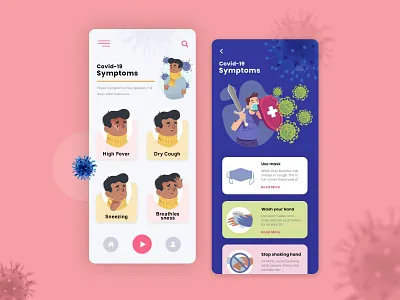 COVID-19 Safety Tips App Design clinic corona corona virus coronavirus covid covid 19 covid 19 covid19 doctor app health app hospital safety safety tips app