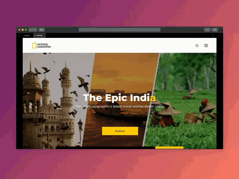 Website design #NatgeoTravel design figma homepagedesign landing landingpage natgeo product design smartanimation typography uiux ux website design