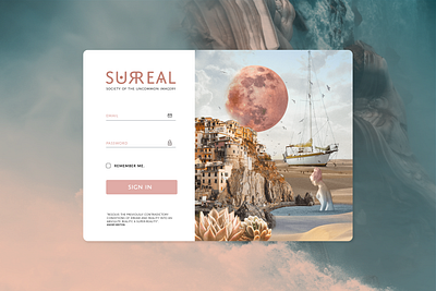 Daily UI :: 001 | 100 days challenge app branding collageart dailyui dailyui 001 logo netalyreshefdesign surrealism ui design uidaily uidailychallenge uidesigner web