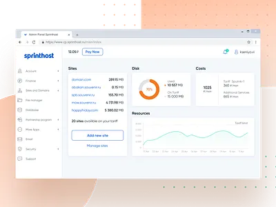 Dashboard control panel admin panel control panel dashboad design hosting ux web
