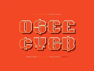 Locker Numerals Color Font color font colors design display download font layered font numerals retro type typeface typography