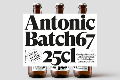 Antonic Label beer label black white black and white blackandwhite glow in the dark label labeldesign one color packaging tonic typography