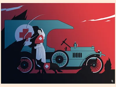 Old world war one - Old Nurse - CDC April 2020 character character design comics dark illustration nurse old woman vintage war ww1