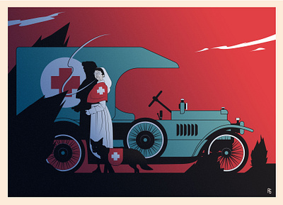 Old world war one - Old Nurse - CDC April 2020 character character design comics dark illustration nurse old woman vintage war ww1