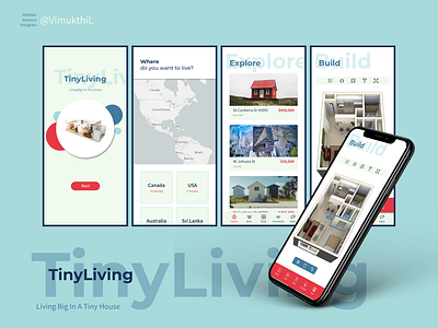 TinyLiving Mobile App Design 3d design tiny house tinyhouse ui design ui ux