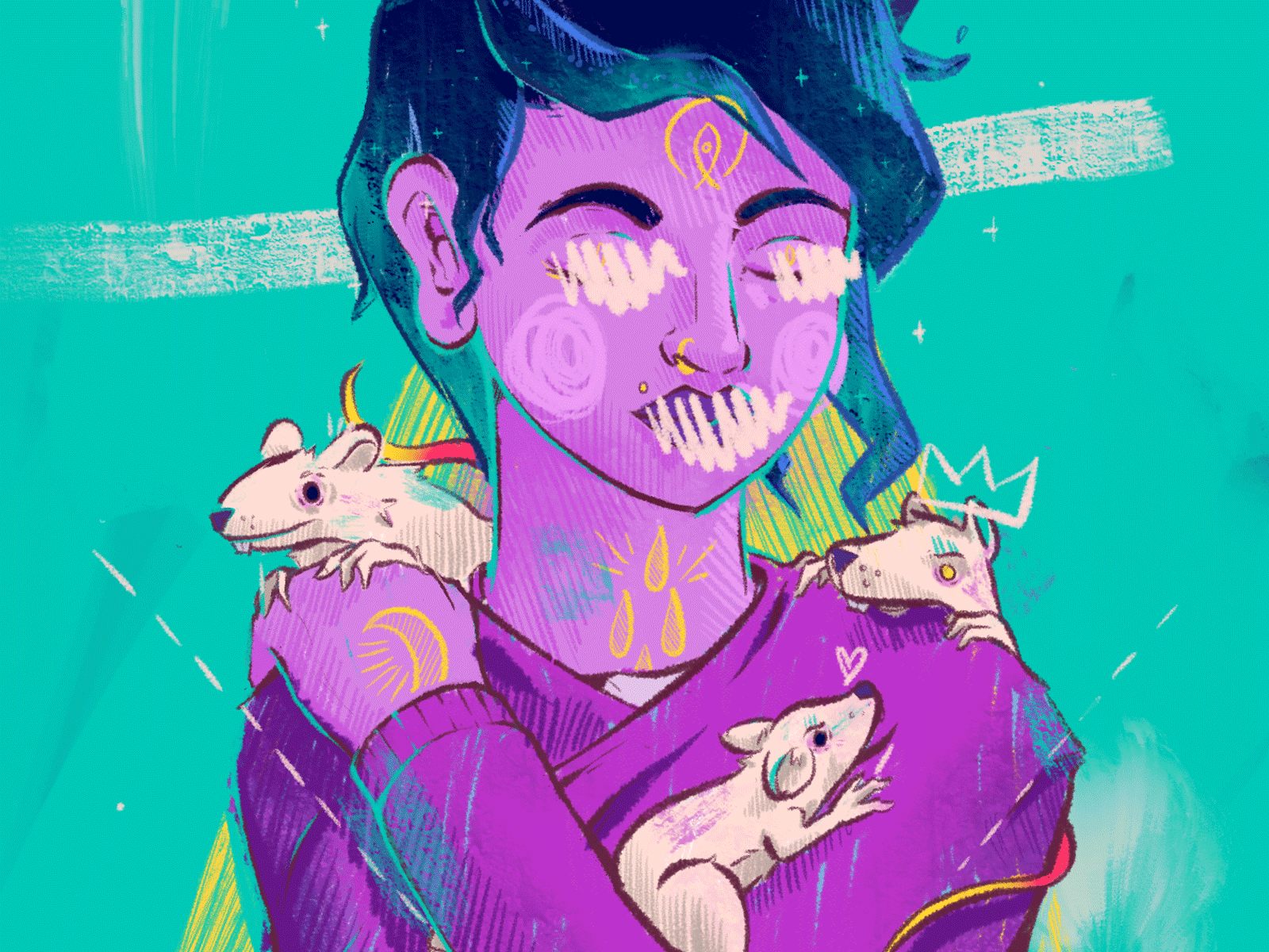 Julia 1984 illustration procreate rats