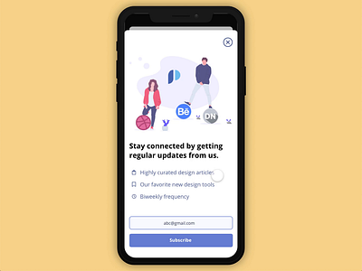 Daily UI 26 - Subscriber Form 100daysofui app app design app ui dailyui design ios mobile productdesign subscribe subscriber form ui