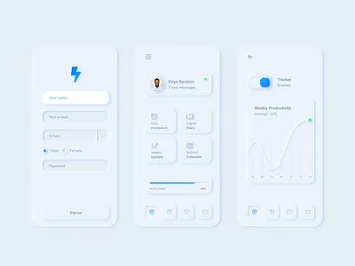 Neumorphic school app concept coimbatore flutter minimal ui neumorphic neumorphism school app ui