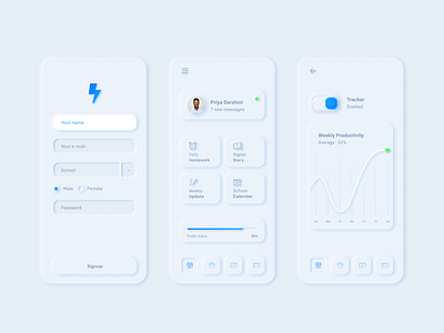 Neumorphic school app concept coimbatore flutter minimal ui neumorphic neumorphism school app ui
