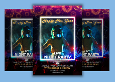 Night party flyer design a4 flyer brochure business corporate flyer event flyer new year newsletter nightclub party print