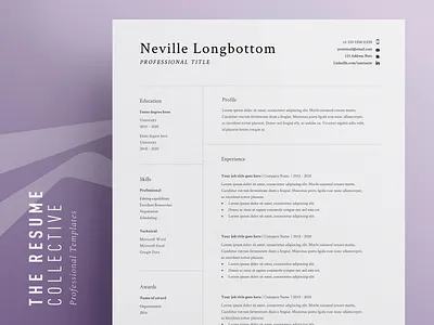 Resume Template curriculum vitae cv editable resume minimalist resume modern cv modern resume professional resume resume resume clean