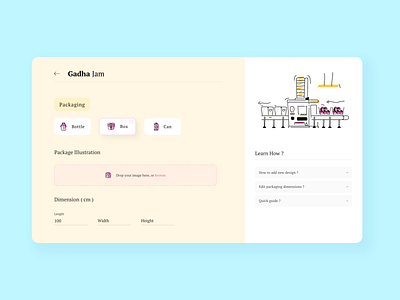 Gadha Jam packing control crazydes design dimensions factory food foodcontrol foodfactory foodprocessing foodtech fruits gadha illustration jam modern packing