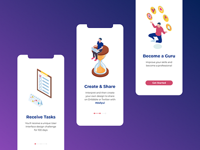 023 Onboarding app dailyui design ui