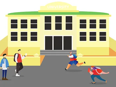 University Flat Illustration design flat flatillustration illustration vector