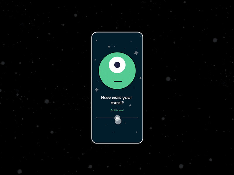 Rate Your Intergalactic Meal adobe xd alien aliens animated animatedgif app app design design food gif mobile mobile app design mobile design mobile ui space