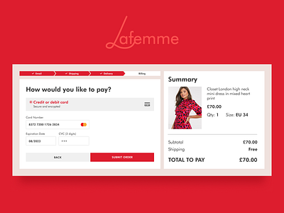 Daily UI challenge #002 — Credit card checkout form checkout checkout form dailyui ecommerce form logo logodesign red ui ux webdesign website