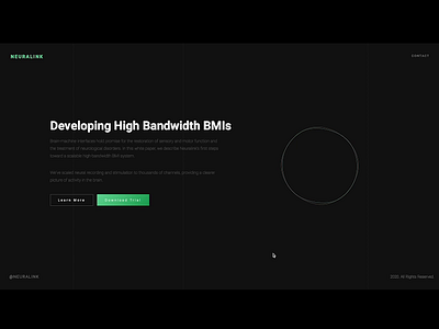 Neuralink Landing Page Concept adobexd animation css design html javascript uxdesign webdesign
