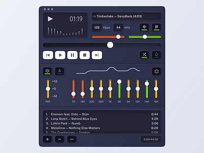 Winamp but it's Dribbble desktop macos music music player neumorphic neumorphism player product design ui ux winamp